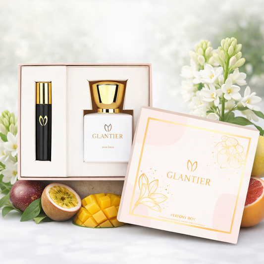 Glantier 415 perfume box inspired by Lady Million with perfume and roll-on